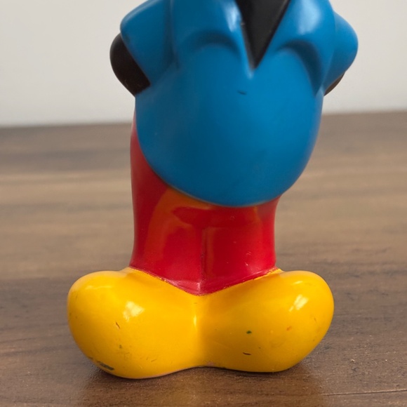 VINTAGE Disne MICKEY MOUSE Toy Figure Hard Plastic Bath Cake Topper Collectible - Picture 3 of 10